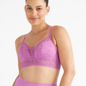 NEW Knix Lace Longline Bustier Pink Plum Bra Women’s Size XL++ 38F, 38G, 38H